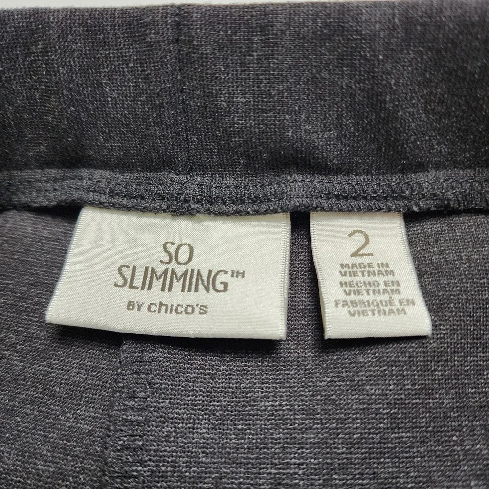 Chicos So Slimming Womens Charcoal Gray Ponte‎ Leggings Size XL Tummy Control
